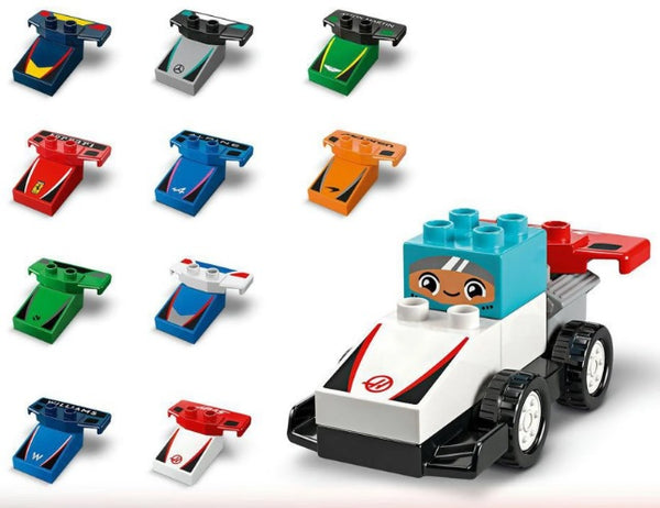 Lego Duplo Town F1 Team Rennautos mit Rennfahrern 10445
